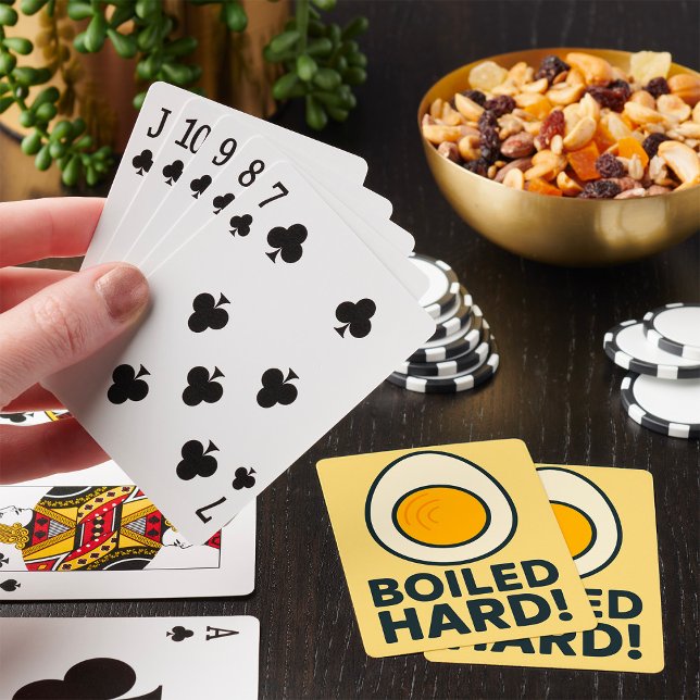 BOILED HARD! Funny Hard Boiled Egg Humor  Poker Cards (Creator Uploaded)