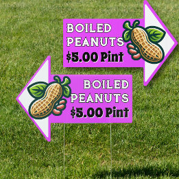 Boiled Peanuts Arrow Roadside Sign
