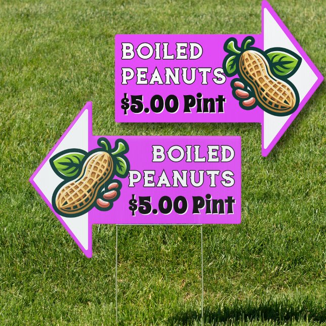 Boiled Peanuts Arrow Roadside Sign (Creator Uploaded)