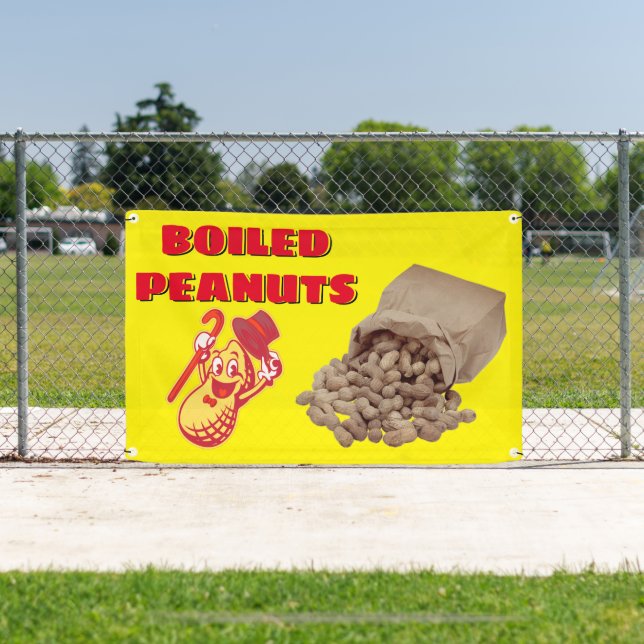 Boiled Peanuts For Sale Fence Banner (Insitu)