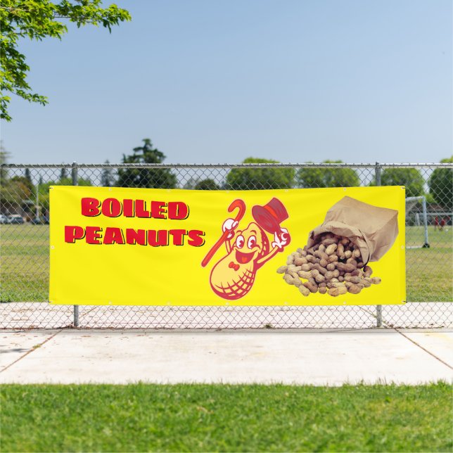 Boiled Peanuts For Sale Fence Large Banner (Insitu)