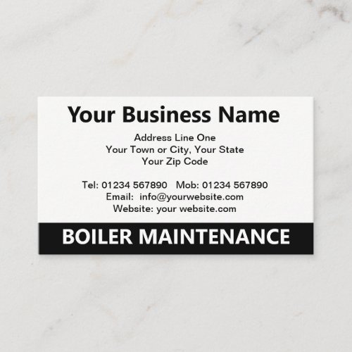 Boiler Maintenance QR Code Business Card