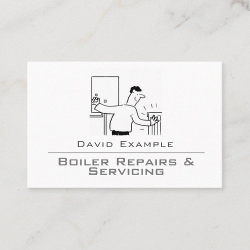 Boiler Repairs  Servicing with Illustration Business Card