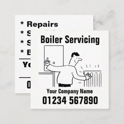 Boiler Servicing Contact Details Square Business Card