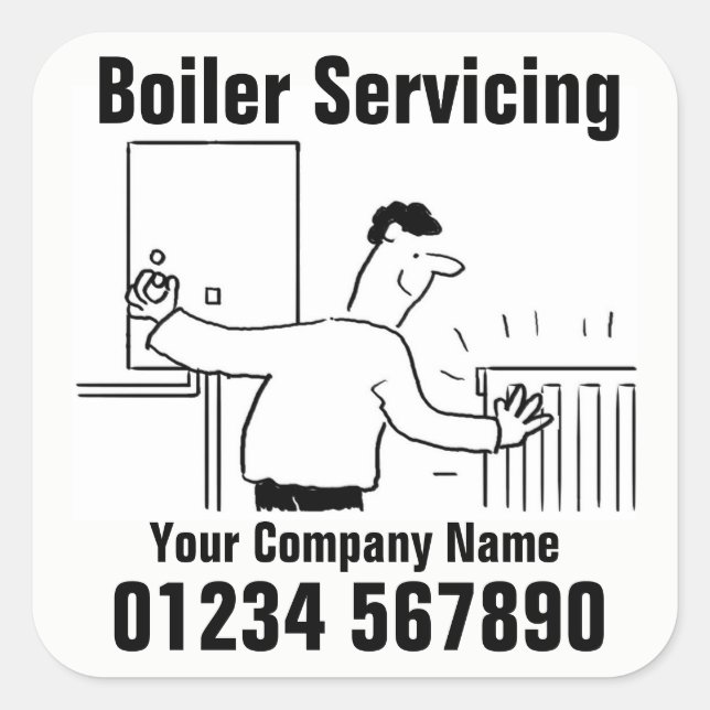 Boiler Servicing Square Sticker (Front)