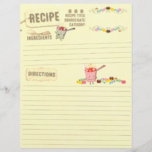 Boiling sugar candy cookbook recipe letterhead