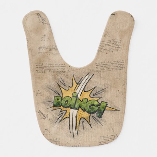 BOING Vintage Comic Book Steampunk Pop Art Baby Bib