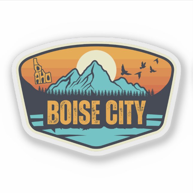 Boise City, Idaho Sticker (Front)