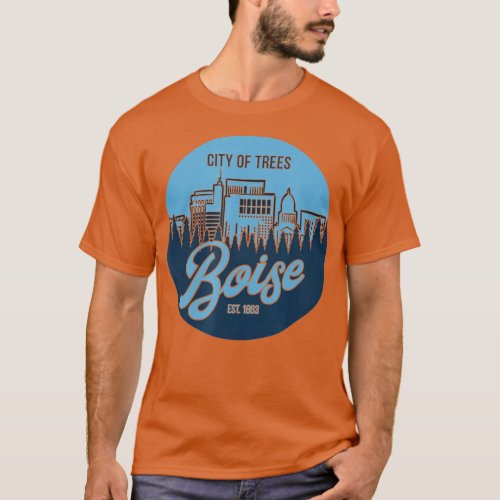 Boise City of Trees Idaho Skyline  T_Shirt