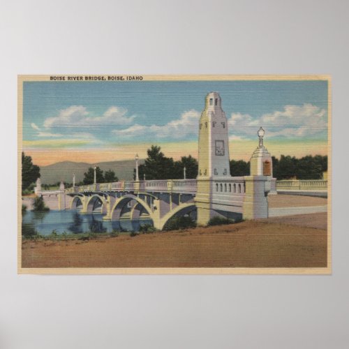 Boise ID _ View of Boise River Bridge Poster