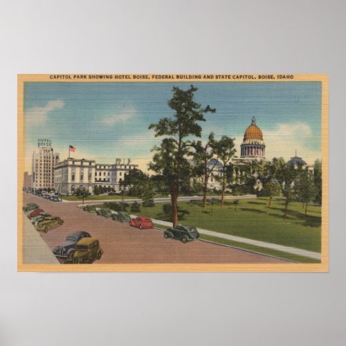 Boise ID _ View of Capital Park  Surrounding Poster