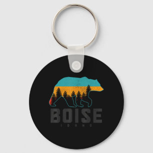 Boise Idaho Bear Grizzly Pride Outdoor Vintage Keychain