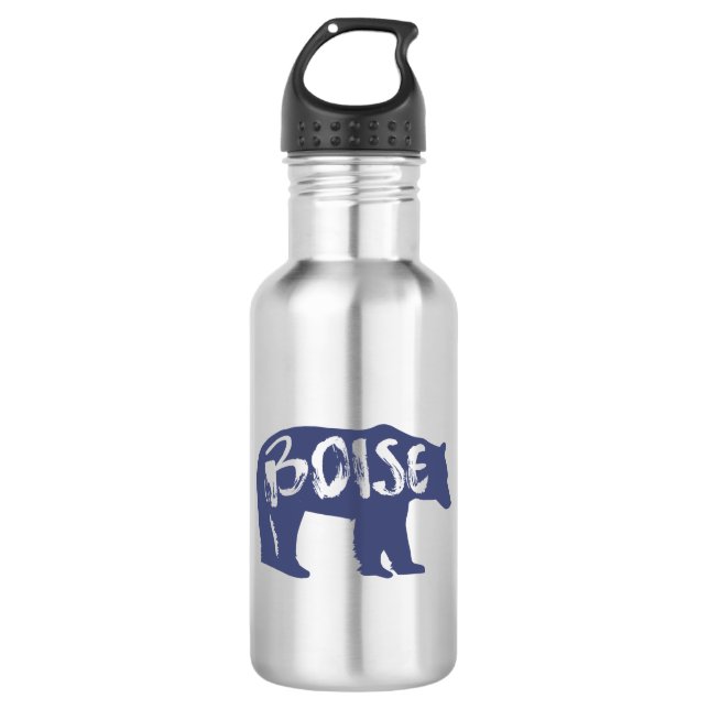 Boise Idaho Bear Stainless Steel Water Bottle (Front)