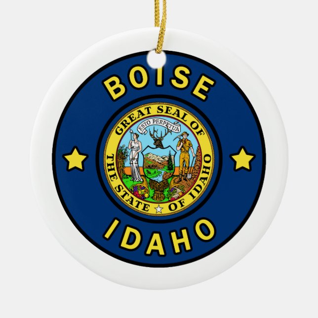 Boise Idaho Ceramic Ornament (Front)
