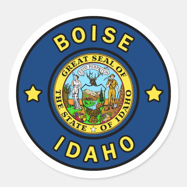 Boise Idaho Classic Round Sticker (Front)