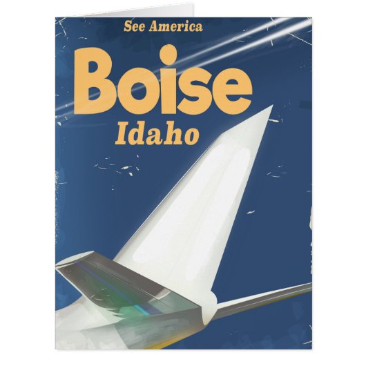 Boise Idaho flight poster Cards (Front)