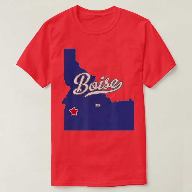 Boise Idaho ID Map  T-Shirt (Design Front)
