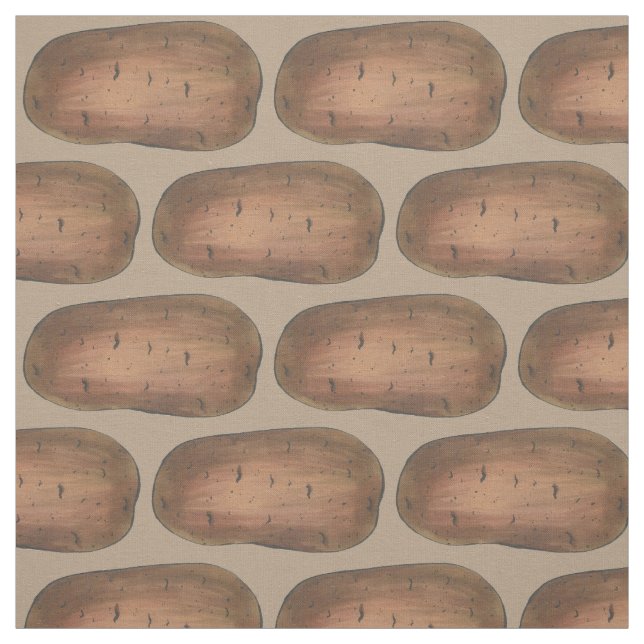 Boise Idaho ID Potato Brown Potatoes Spuds Food Fabric (Swatch)
