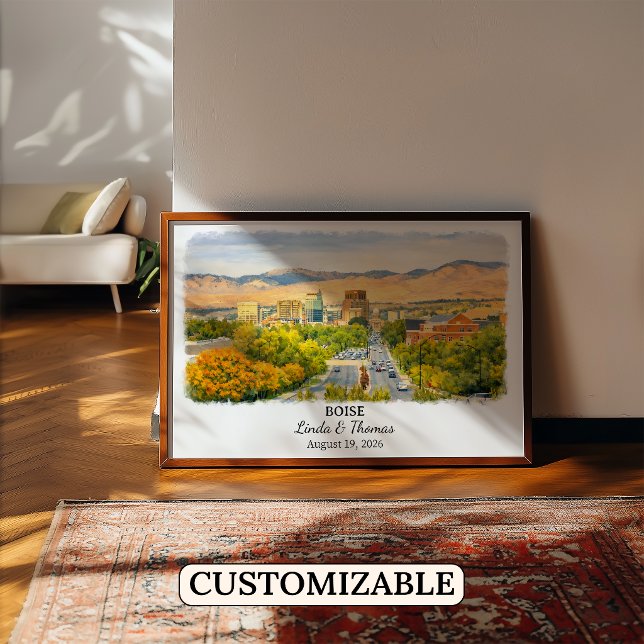 Boise Idaho Poster, Watercolor, Custom Poster (Creator Uploaded)