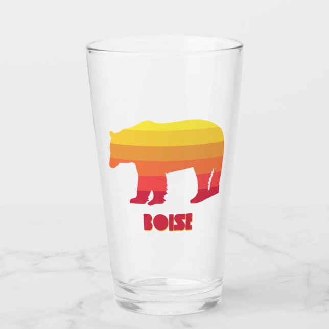 Boise Idaho Rainbow Bear Glass (Front)