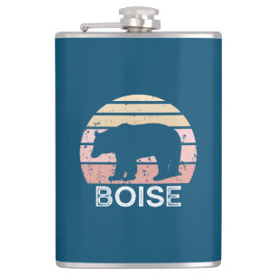 Boise Idaho Retro Bear Flask