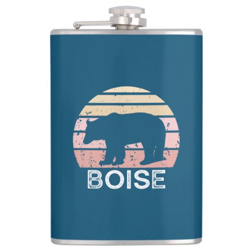 Boise Idaho Retro Bear Flask