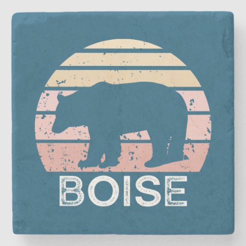 Boise Idaho Retro Bear Stone Coaster
