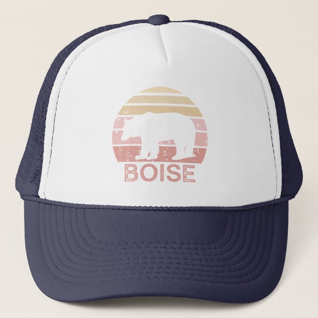 Boise Idaho Retro Bear Trucker Hat (Front)
