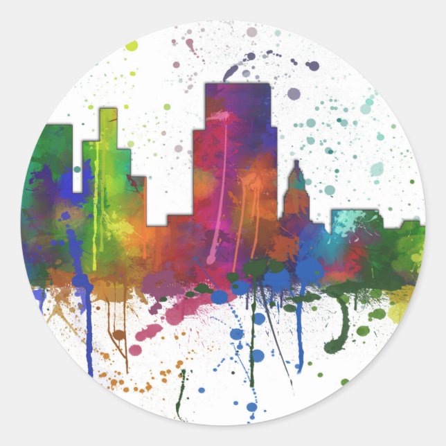 BOISE IDAHO SKYLINE CLASSIC ROUND STICKER (Front)