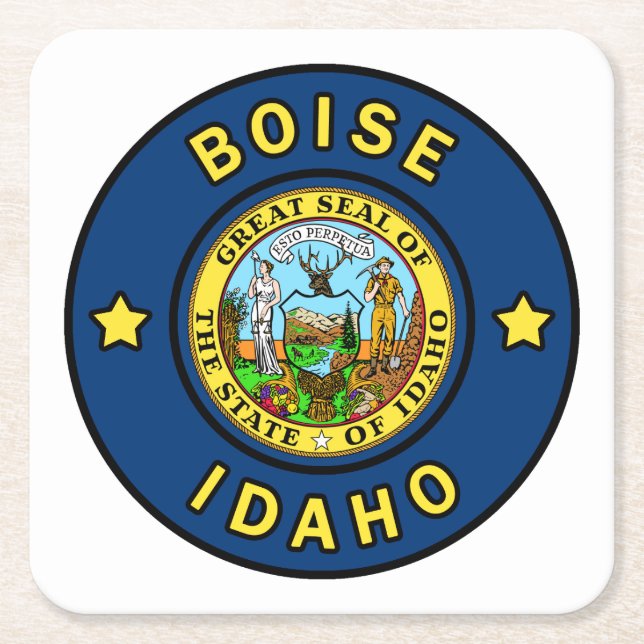Boise Idaho Square Paper Coaster (Front)