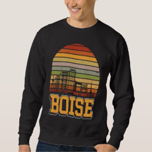 Boise Idaho USA Retro Vintage Sunset Skyline Boise Sweatshirt