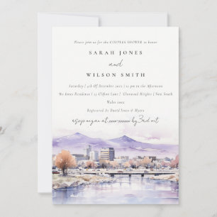 Boise, Idaho Watercolor Landscape Couples Shower Invitation