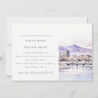 Boise, Idaho Watercolor Landscape Rehearsal Dinner