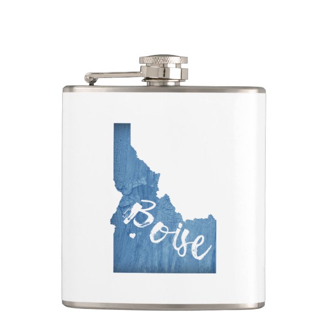 Boise, Idaho Wood Grain Flask (Front)