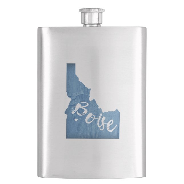 Boise, Idaho Wood Grain Flask (Front)
