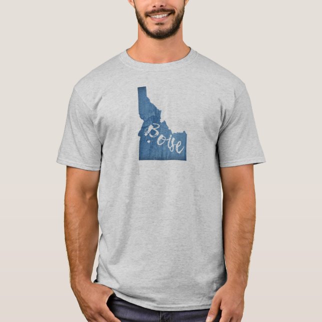 Boise, Idaho Wood Grain T-Shirt (Front)