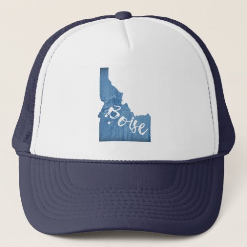 Boise Idaho Wood Grain Trucker Hat