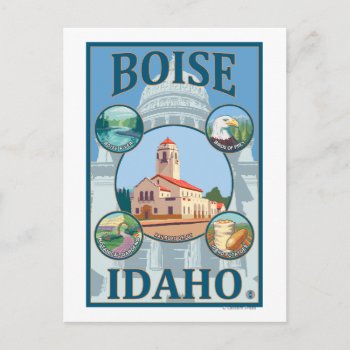 Boise  Idahoscenic Travel Poster Postcard by LanternPress at Zazzle