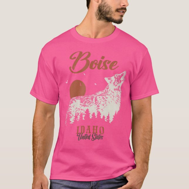 Boise Mountains Idaho Forest Wolf T-Shirt (Front)