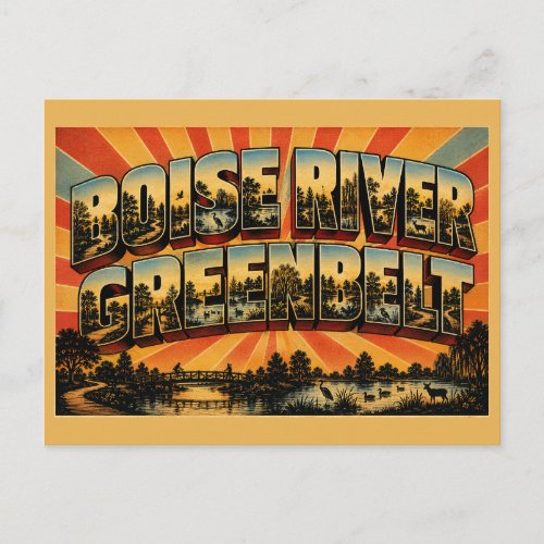 Boise River Greenbelt Idaho Cottonwood Wildlife Postcard