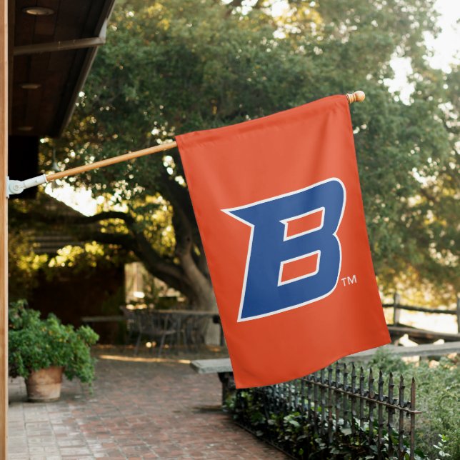 Boise State B House Flag (In SItu)