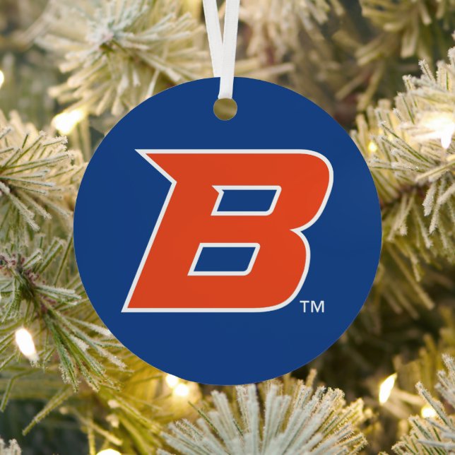 Boise State B Metal Ornament (Insitu)