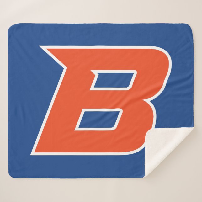 Boise State B Sherpa Blanket (Front (Horizontal))