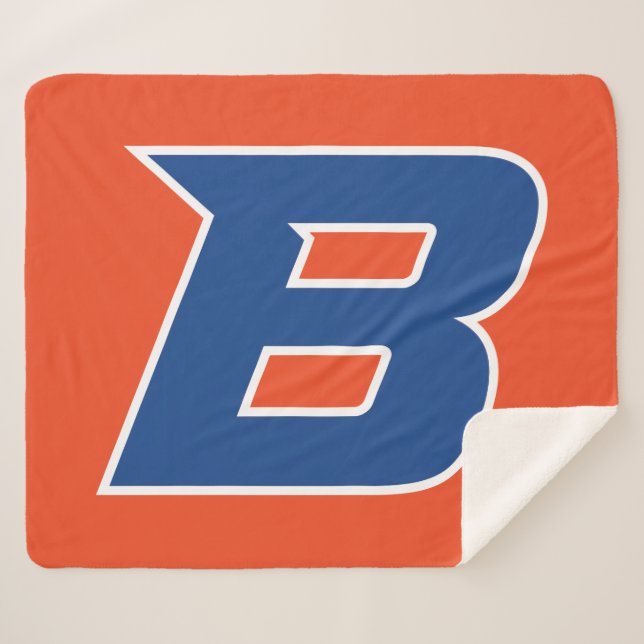 Boise State B Sherpa Blanket (Front (Horizontal))