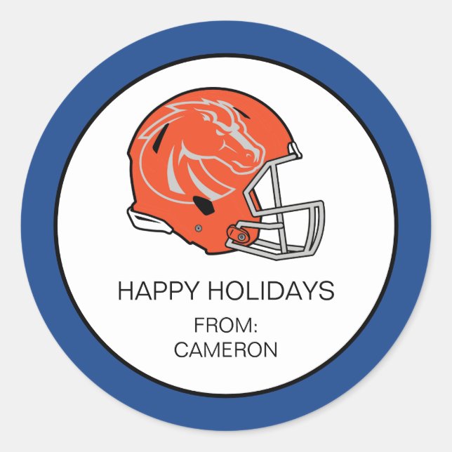 Boise State Football Classic Round Sticker (Front)