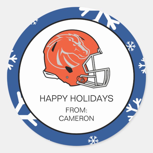 Boise State Football Classic Round Sticker (Front)