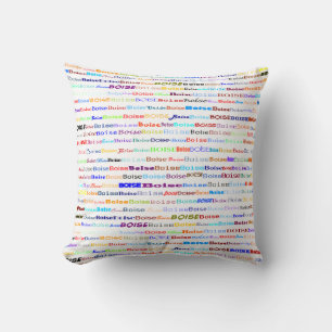 Boise Text Design II Throw Pillow