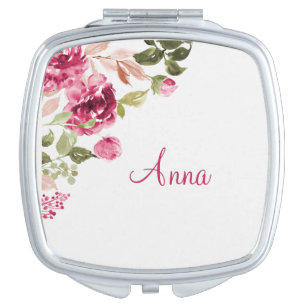 Boisenbberry Floral Monogrammed Compact Mirror