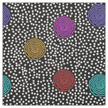 BOJANGLES, RETRO DOTS: MULTI-COLOR on BLACK Fabric