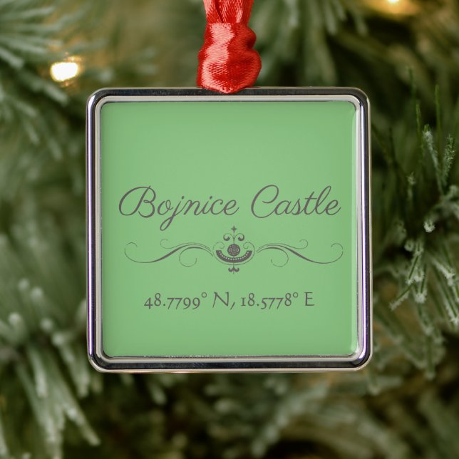 Bojnice Castle Latitude and Longitude  Metal Ornament (Tree)